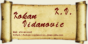 Kokan Vidanović vizit kartica